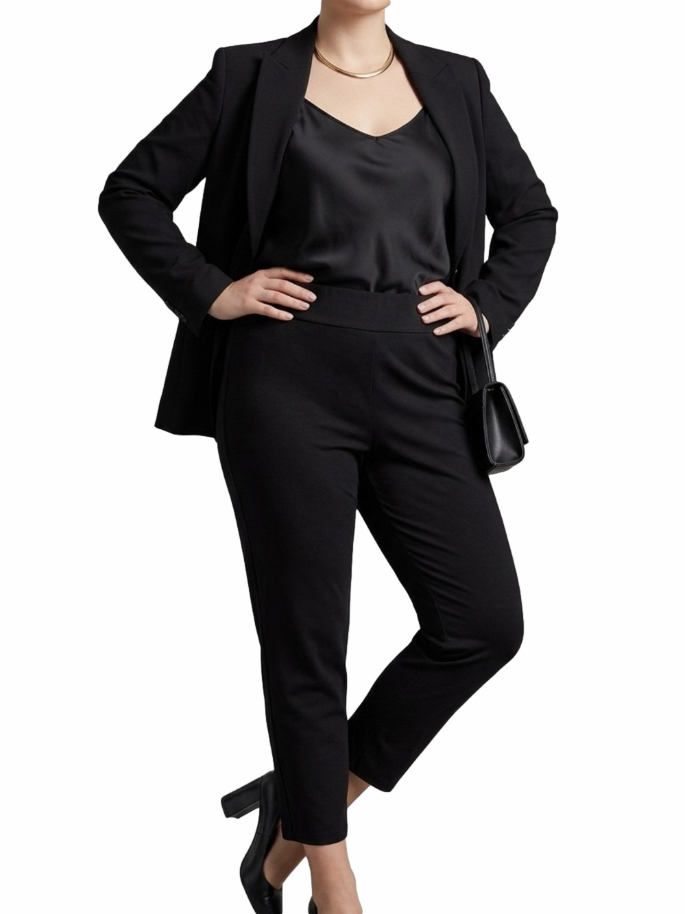 Jones New York Signature Woman Stretch Size 20 Classic Black Stretch Ankle Pants